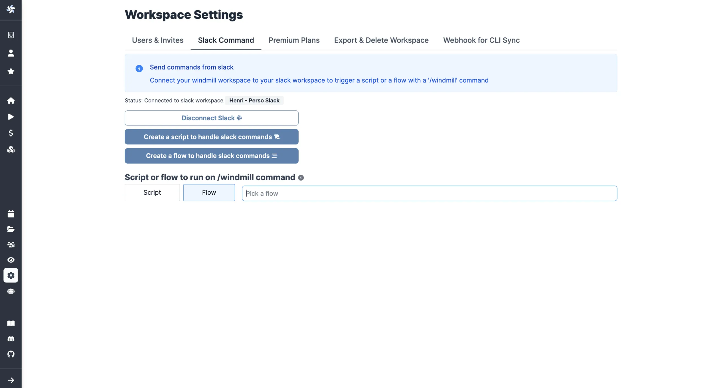 Create a flow to handle Slack Commands Create Flow Handler