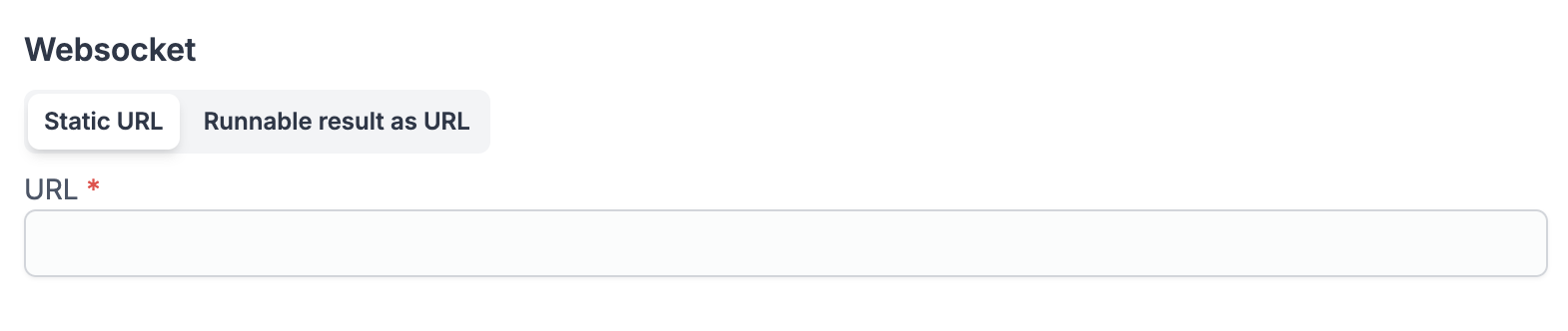 WebSocket URL and runnable